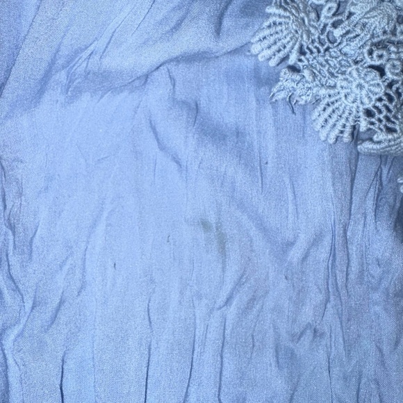 MELISSA ODABASH Joy Strapless Crochet-Trimmed Voile Mini Dress Light Blue Small - Picture 13 of 13